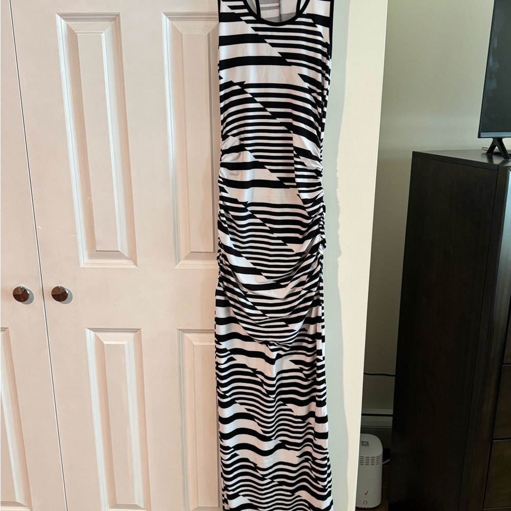 Striped Black and White Maxi Dress
